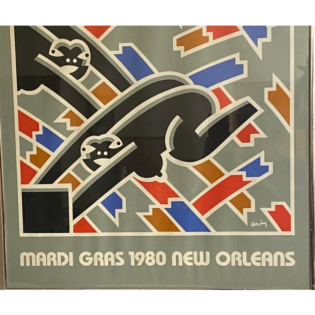 Rollicking Original 1980 New Orleans Mardi Gras print by artist Robert Gordy Pop Art Black Memorabilia ABOUT THE PRINT: In...