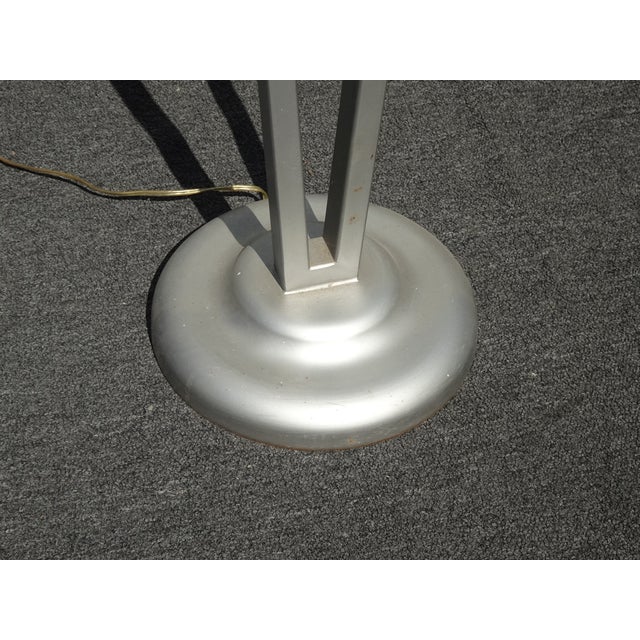 72" Tall Vintage Postmodern Silver Torchiere Floor Lamp For Sale - Image 13 of 13