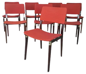 Mid-Century Chairs in Rosewood by Eugenio Gerli for Tecno, 1960s, Set of 8