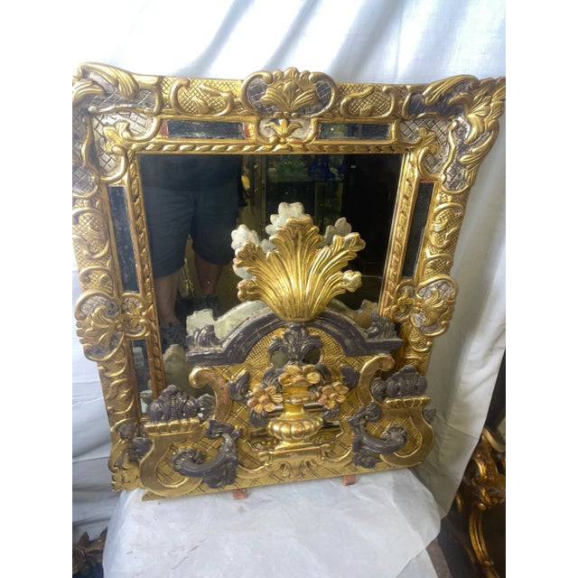 Gold 19th Century Louis XIV Style Mirror in Carved Gilt Wood, France For Sale - Image 8 of 9