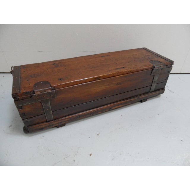 1920s Antique Wooden Military Chest, 1920s For Sale - Image 5 of 11
