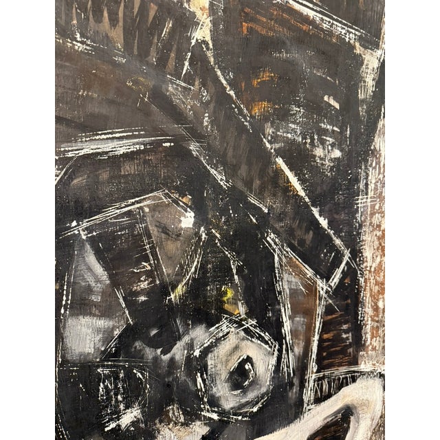 Late 20th Century Large Gestural Expressionist Oil Painting on Masonite by Morris Blackman For Sale In Boston - Image 6 of 9