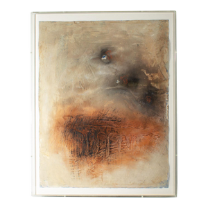 1990 “Structure Series #15” Mixed Media Painting by Susan Laufer