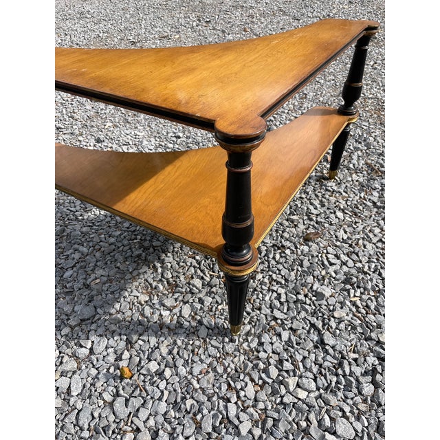 Mid 20th Century Neo-Classical Corner Table in Blonde Finished Maple For Sale - Image 4 of 10