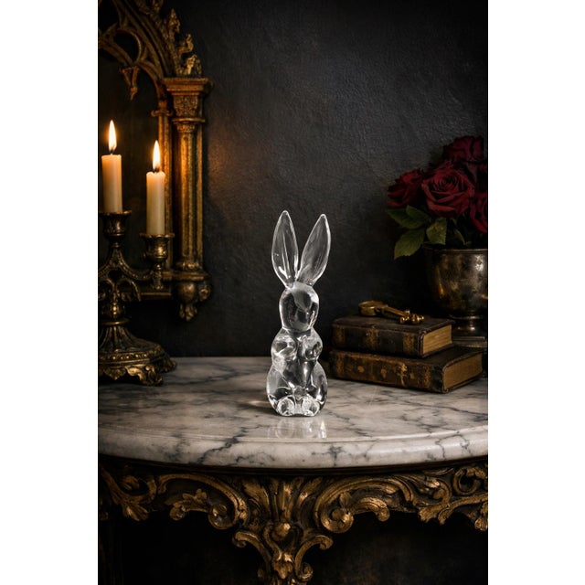 Large French Daum Crystal Rabbit For Sale - Image 9 of 9