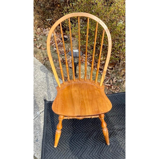 1990s Nichols & Stone Hoop Back Windsor Style Side Chairs- Set of 4 For Sale - Image 6 of 12