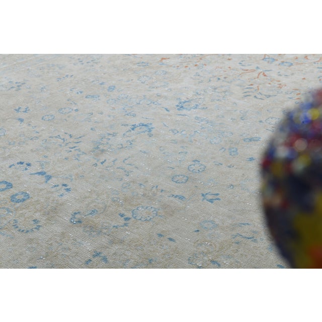 Textile 1970s Vintage Persian Handmade Wool Cotton Beige Area Rug For Sale - Image 7 of 11