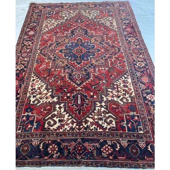Persian 1960's Vintage Persian Heriz, 6'6" X 9'8" For Sale - Image 3 of 8