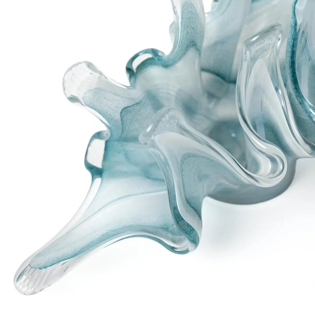 Glass 1960s Blue Urchin Glass Vase For Sale - Image 7 of 7