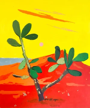 "Persevering Through the Heat of the Desert Sun" Contemporary Original Fauvist Landscape Painting by Matt Higgins