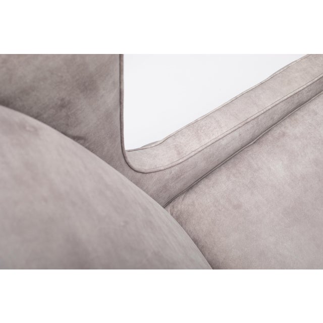 Purple Lavender Birch Leather Wing Chair and Ottoman For Sale - Image 8 of 15