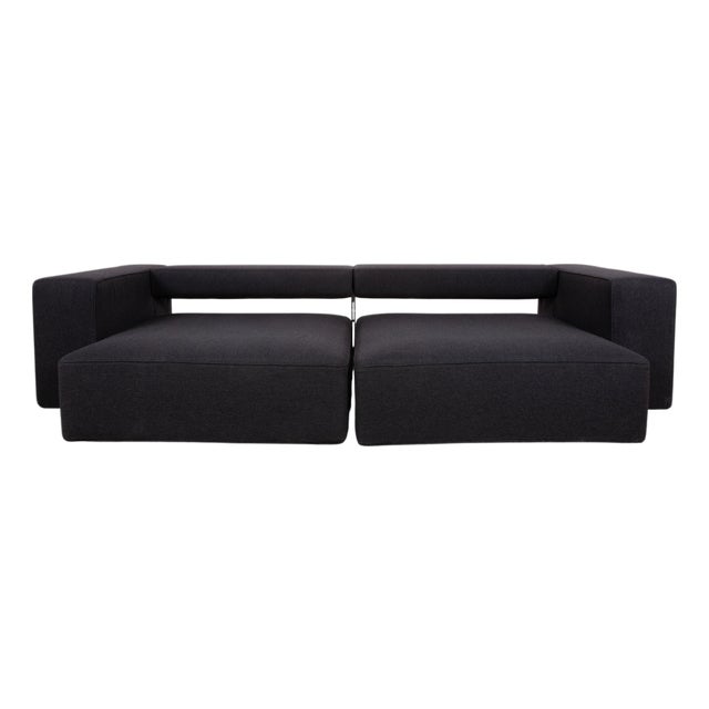 Andy Fabric Three-Seater Grey Anthracite Sofa with Manual Function from B&B Italia / C&B Italia For Sale
