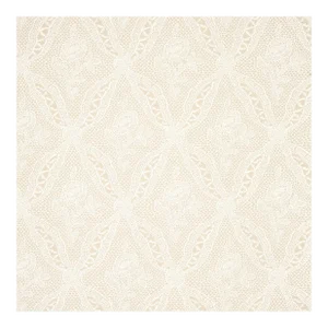 Sample - Schumacher Cosette Lace Wallpaper in Sand