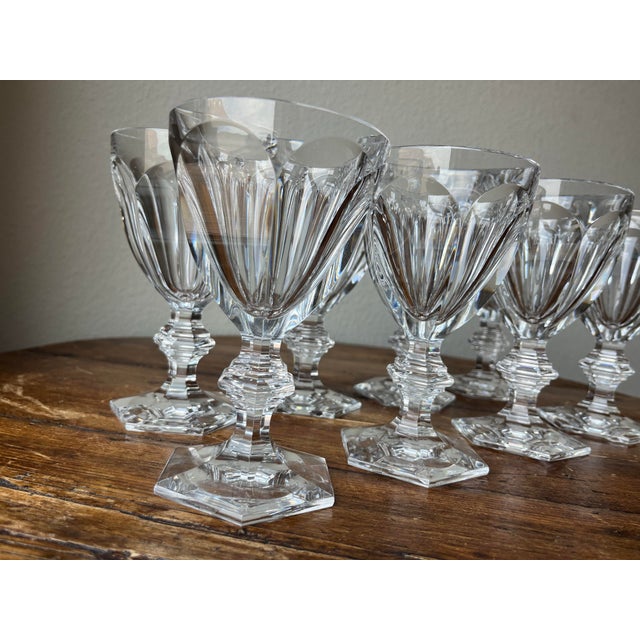 Baccarat Baccarat Harcourt Pattern Crystal Goblets- Set of 8 For Sale - Image 4 of 11