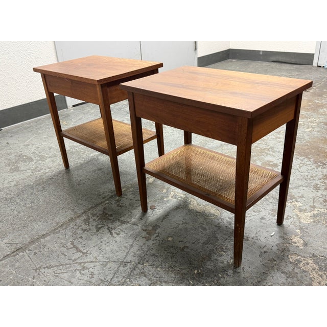 Wood Jack Cartwright for Founders Furniture 1960's Walnut Nightstands, Pair For Sale - Image 7 of 12