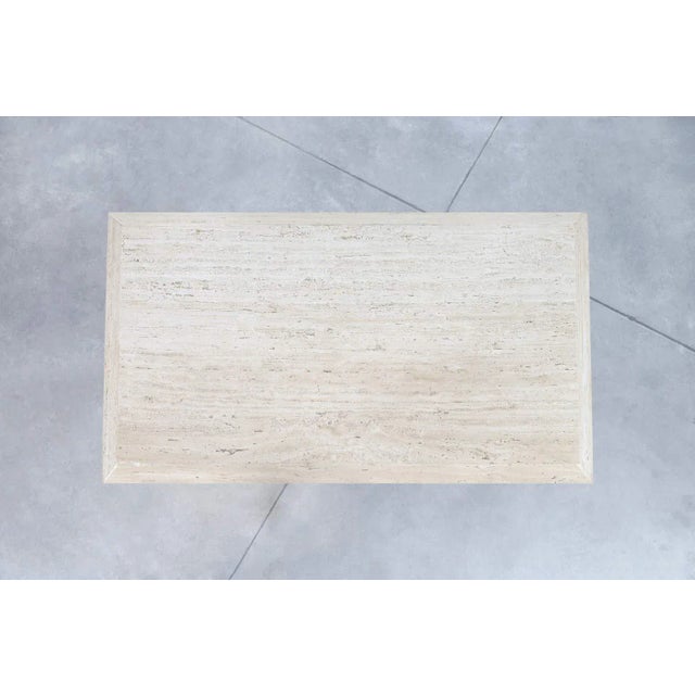 1970s Vintage Italian Modern Travertine Coffee Table For Sale - Image 9 of 11