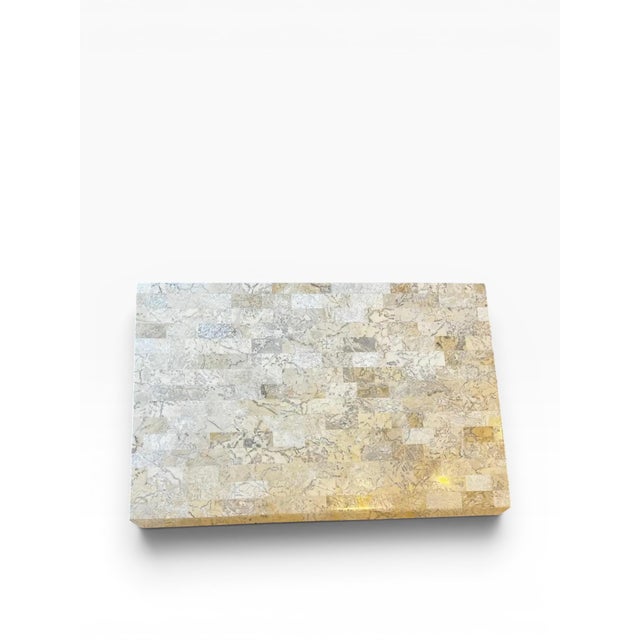 1970s Maitland-Smith Tessellated Stone Nightstands (A Pair) For Sale - Image 9 of 13