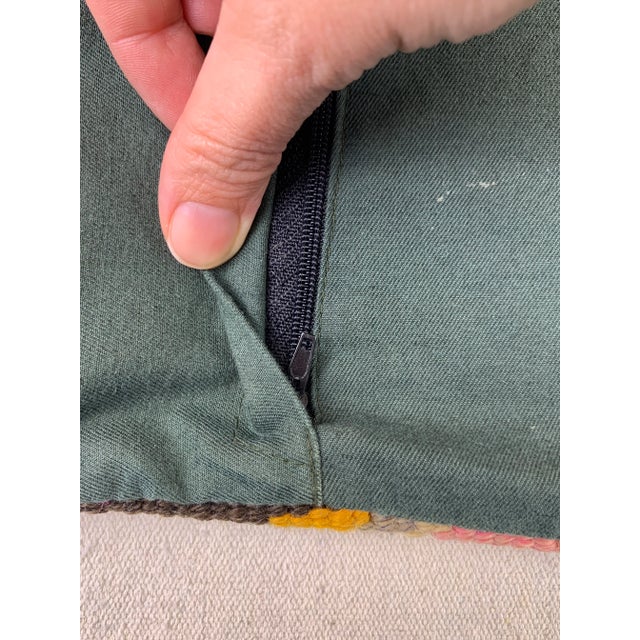 Brown Vintage Turkish Kilim Decorative Pillow Cover For Sale - Image 8 of 9