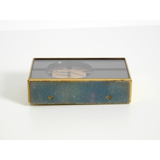 Small and Mechanical Swiza 8 Table Clock in Brass with an 8-Day Movement, 1960s For Sale - Image 14 of 15
