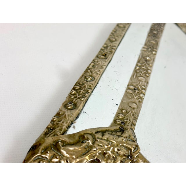 Silver Antique Repousse Faceted Vanity Mirror, 1890s For Sale - Image 8 of 13