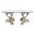 Vintage Neoclassical Faux-Stone Dolphin Pedestal Table With Glass Top For Sale