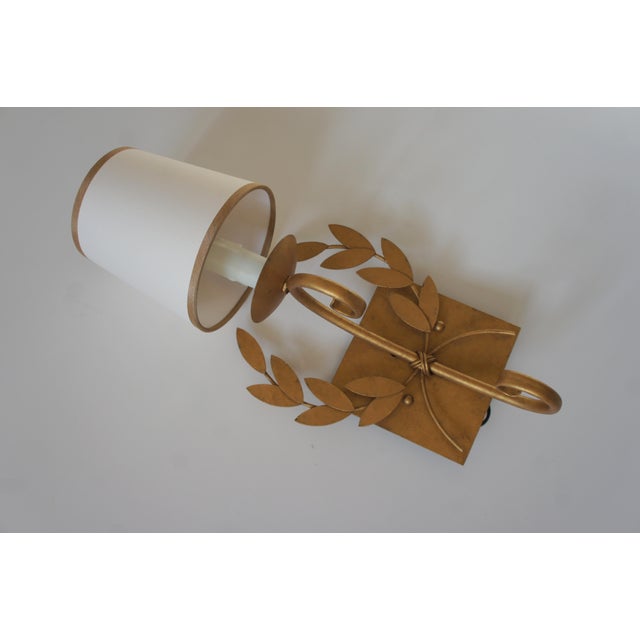 Metal Julie Neill Gilt Metal Wreath Sconce For Sale - Image 7 of 11