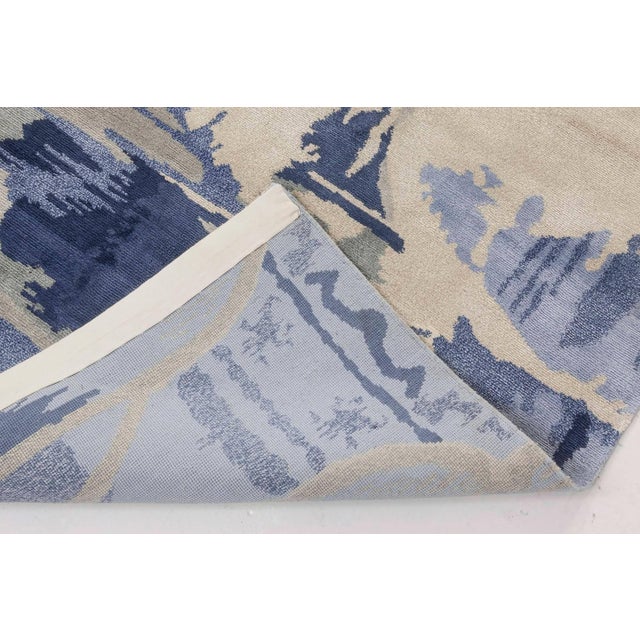 Blue Contemporary Blucie Design Handmade Silk Rug by Doris Leslie Blau For Sale - Image 8 of 8