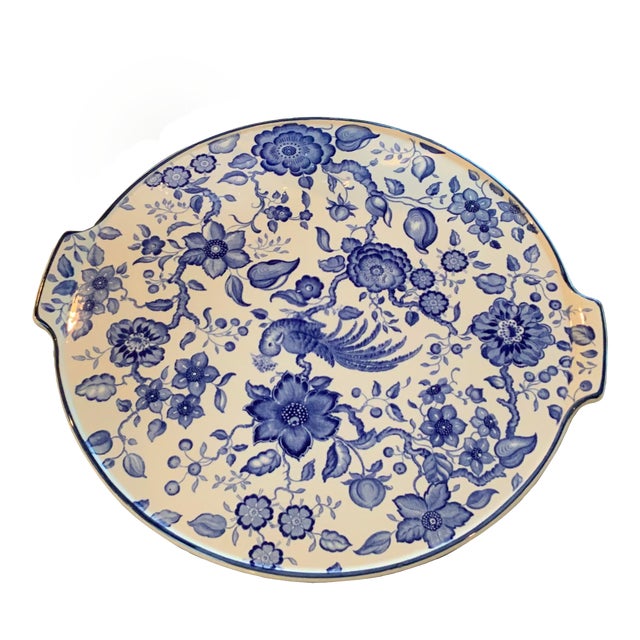 Villeroy & Boch Blue and White Cake Plate/Serving Platter Chairish