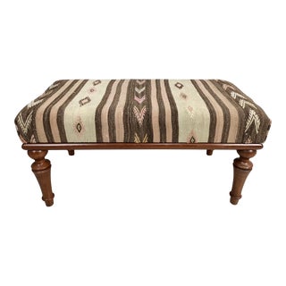 Handmade Kilim Upholstered Bench For Sale