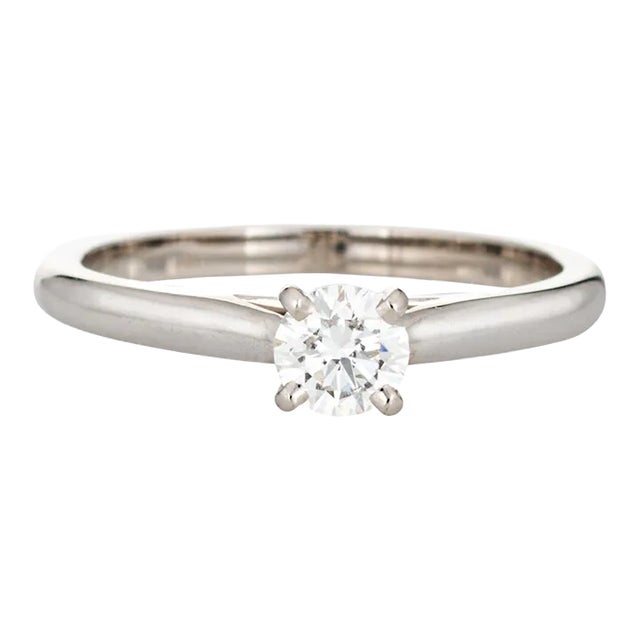 Cartier 0.30ct Diamond Engagement Ring Platinum Sz 5 Estate COA GIA Signed For Sale
