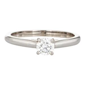 Cartier 0.30ct Diamond Engagement Ring Platinum Sz 5 Estate COA GIA Signed