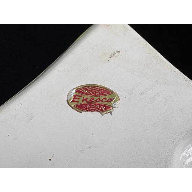 White 1960s Enesco Japan Hand-Painted Ceramic Cat & Pillow Salt & Pepper Shaker Set For Sale - Image 8 of 8