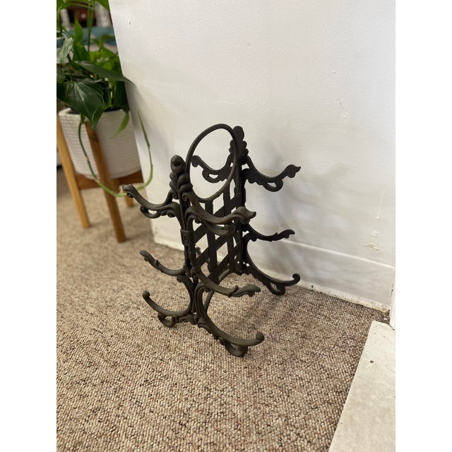 Likely Antique Cast Iron Scrollwork Fireplace Log Holder With Ornate Victorian Styling For Sale In Seattle - Image 6 of 10