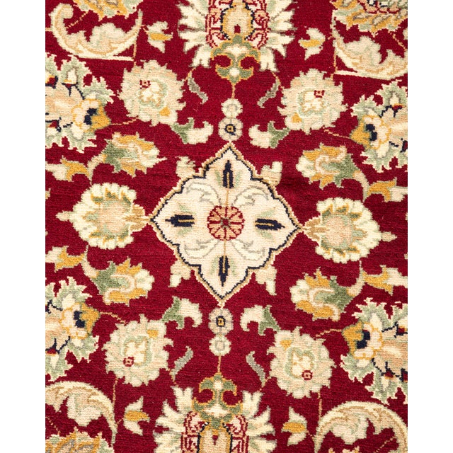 Traditional Mogul, One-of-a-Kind Hand-Knotted Area Rug - Red, 4' 2" x 6' 1" For Sale - Image 3 of 8