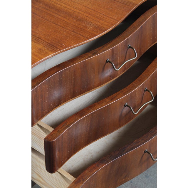 Vintage Walnut Bedside Table in the style of Ole Wanscher, Denmark, 1950s For Sale - Image 12 of 18