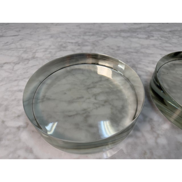 Mid 20th Century 1960s Ward Bennett for Salviati Murano Clear Glass Vide-Poche / Catch-All - A Pair For Sale - Image 5 of 9