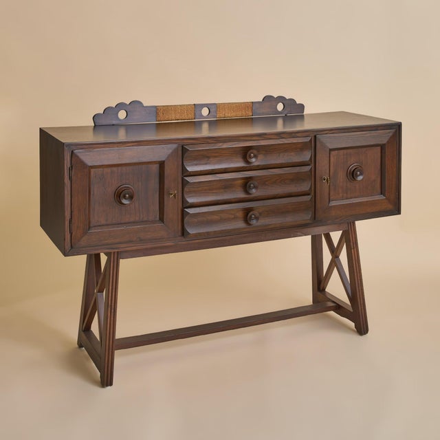 Italian Wood Sideboard with Keys, 1930s For Sale - Image 11 of 13