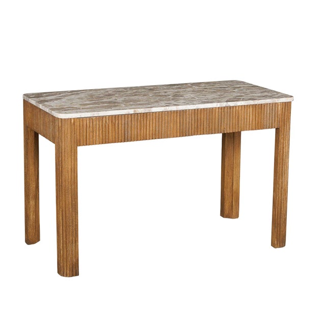 New special order item. Not vintage. The Tambour Table Collection is shaped from mango wood slats atop a solid frame. The...