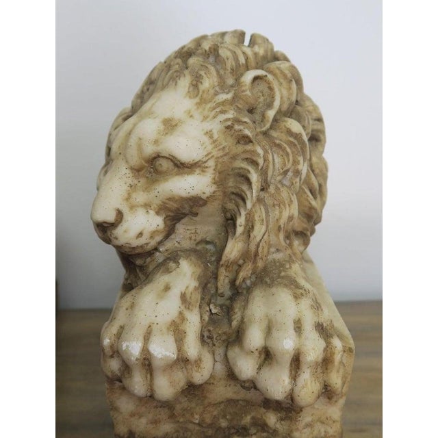 A pair of replica stone lions that were originally created by Antonio Canova (1757-1822). The renowned Italian artist,...