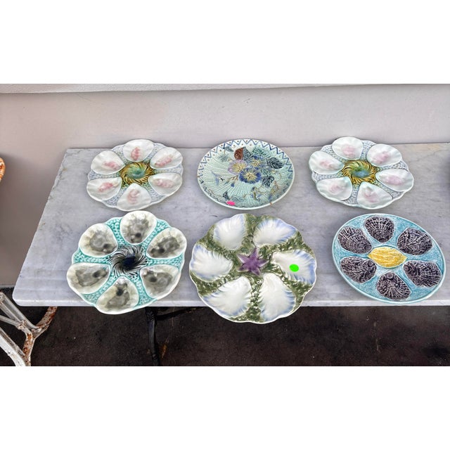 French Majolica Oyster Plate Orchies, Circa 1900 For Sale In Austin - Image 6 of 7