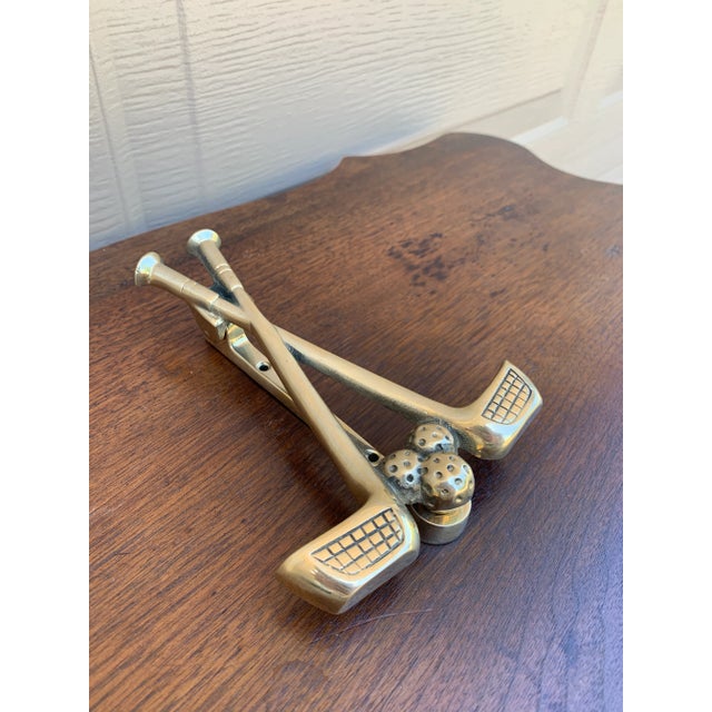Vintage Double Golf Club Brass Door Knocker For Sale - Image 4 of 8