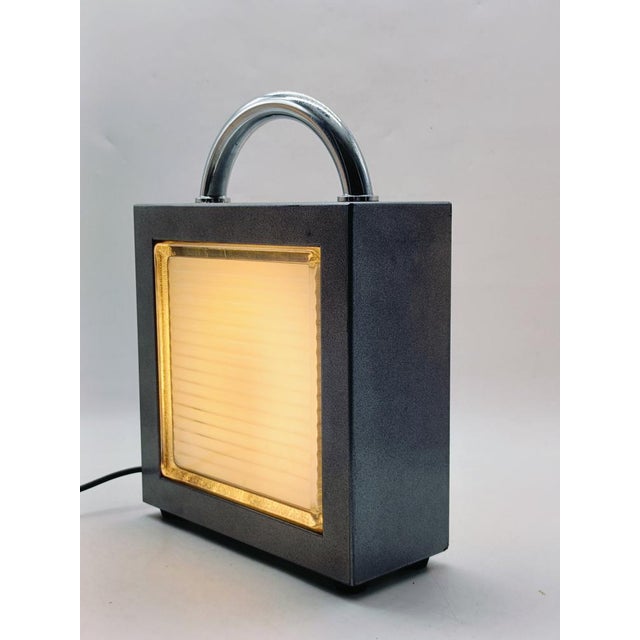 Metal Valigetta Table Lamp by Matteo Thun for Bieffeplast, Italy, 1985 For Sale - Image 7 of 8