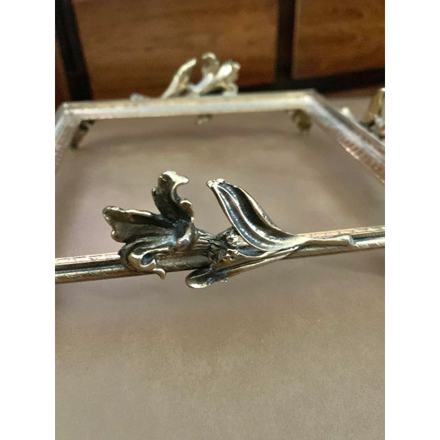 Gold Vintage Lead Crystal Ashtray on Ornate Stand For Sale - Image 8 of 11