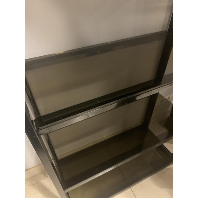 Chrome-Plated Metal and Opaque Glass Shelf, 20th Century For Sale - Image 5 of 10