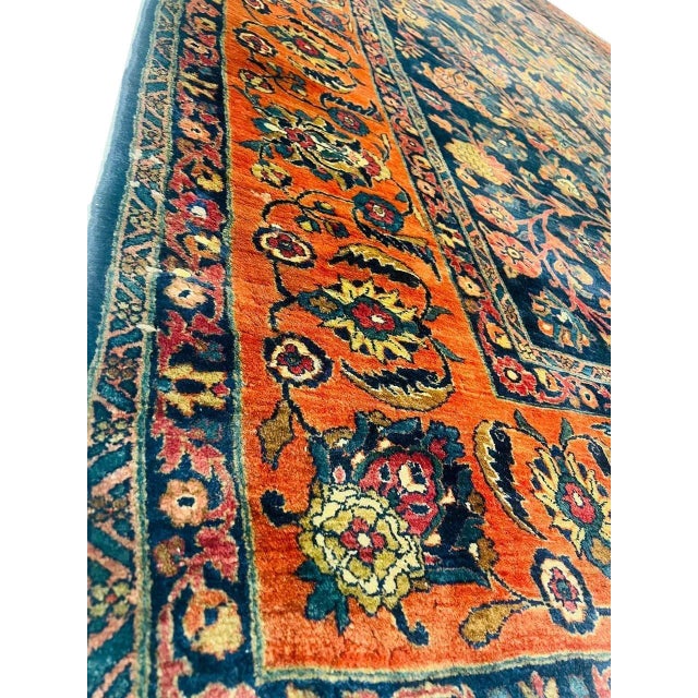 Navy Blue Persian Antique Sarouk For Sale - Image 11 of 12