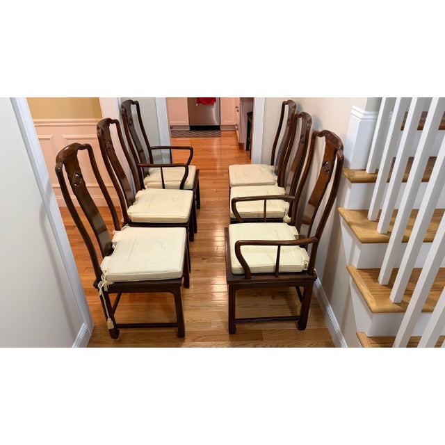1980s 1980s Attributed Henredon Dining Room Table and Chairs For Sale - Image 5 of 12