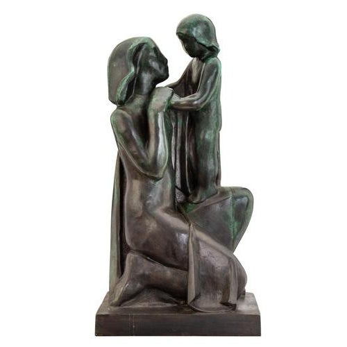 Joseph Csáky, Mother with Her Child, Bronze on Granite Base For Sale - Image 5 of 6