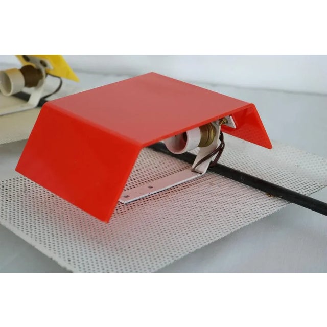 Red and Yellow Wall Lamp by Stilnovo, Italy, 1950s For Sale - Image 3 of 13