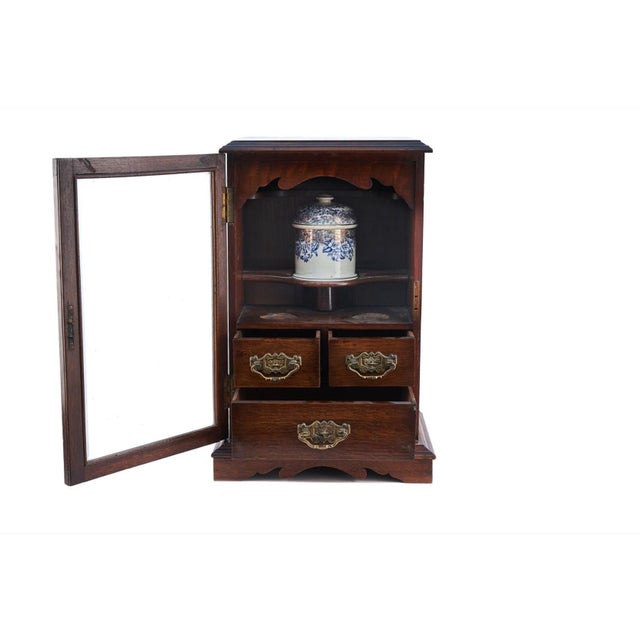 Antique Oak Smokers Cabinet, 1900 For Sale - Image 3 of 11