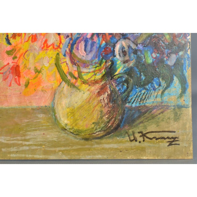 Uldis Krauze, Flowers in a Vase, 2020, Oil Painting on Board For Sale - Image 4 of 7